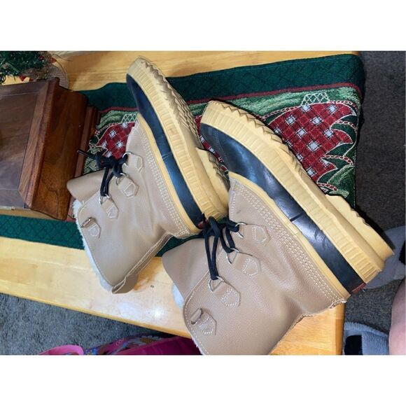 SOREL winter rubber fur boots size 8 mens - Picture 9 of 10